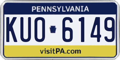 PA license plate KUO6149