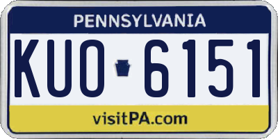 PA license plate KUO6151