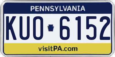 PA license plate KUO6152