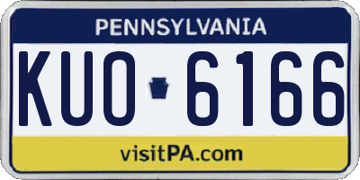 PA license plate KUO6166