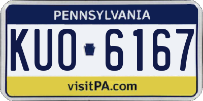 PA license plate KUO6167