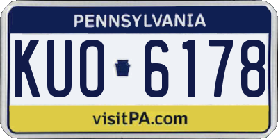 PA license plate KUO6178