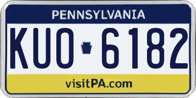 PA license plate KUO6182