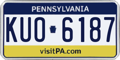 PA license plate KUO6187