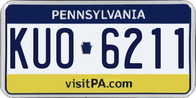 PA license plate KUO6211