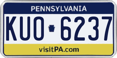 PA license plate KUO6237