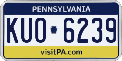 PA license plate KUO6239