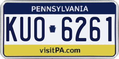 PA license plate KUO6261