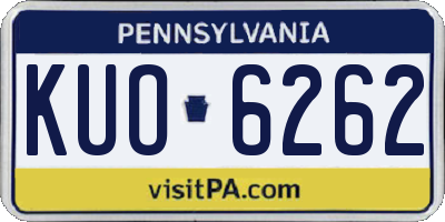 PA license plate KUO6262