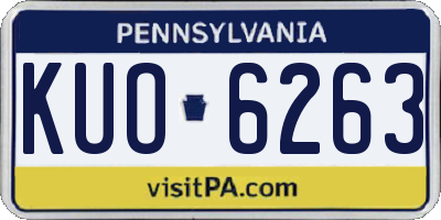 PA license plate KUO6263