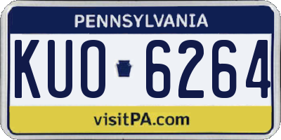 PA license plate KUO6264