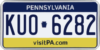 PA license plate KUO6282
