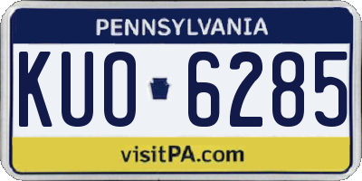 PA license plate KUO6285