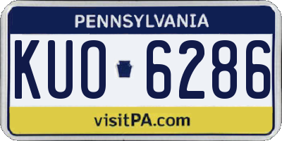 PA license plate KUO6286