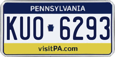 PA license plate KUO6293