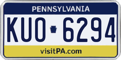 PA license plate KUO6294