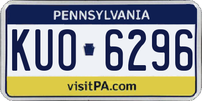 PA license plate KUO6296