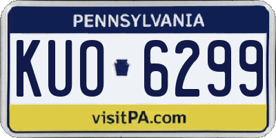 PA license plate KUO6299