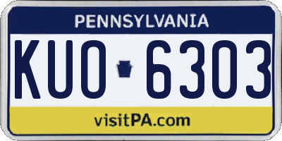 PA license plate KUO6303