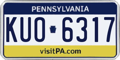 PA license plate KUO6317