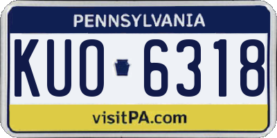 PA license plate KUO6318