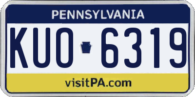 PA license plate KUO6319