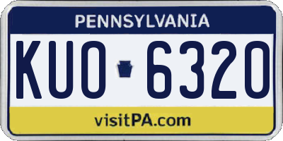 PA license plate KUO6320