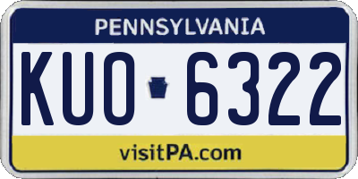 PA license plate KUO6322