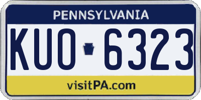 PA license plate KUO6323