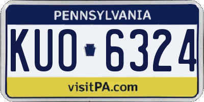 PA license plate KUO6324