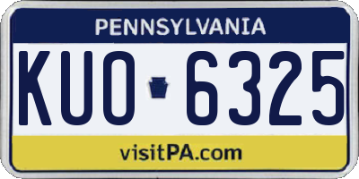 PA license plate KUO6325