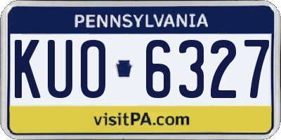 PA license plate KUO6327