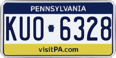 PA license plate KUO6328