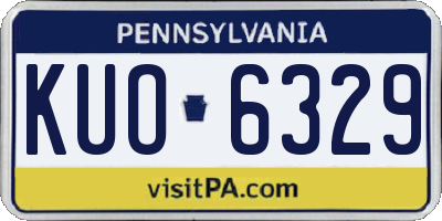 PA license plate KUO6329