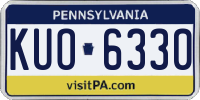 PA license plate KUO6330