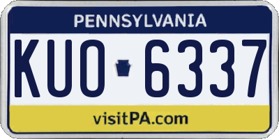 PA license plate KUO6337
