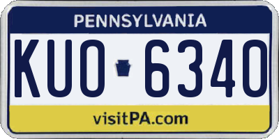 PA license plate KUO6340