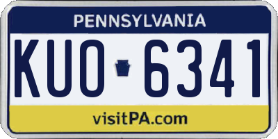 PA license plate KUO6341