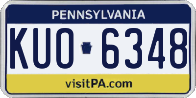 PA license plate KUO6348