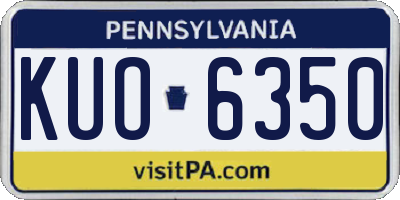 PA license plate KUO6350