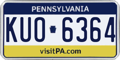 PA license plate KUO6364
