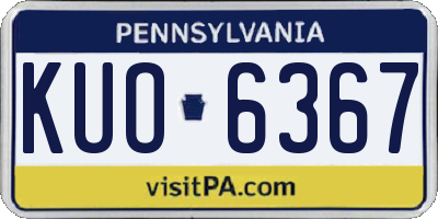 PA license plate KUO6367