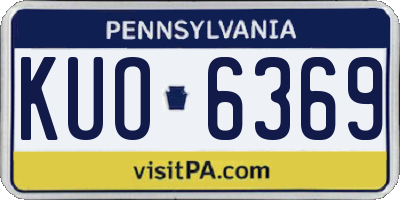 PA license plate KUO6369