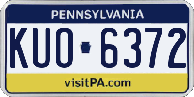 PA license plate KUO6372