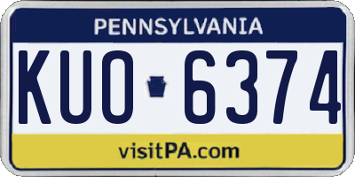 PA license plate KUO6374