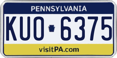 PA license plate KUO6375