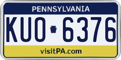 PA license plate KUO6376