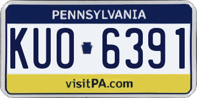PA license plate KUO6391