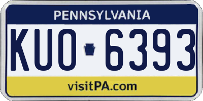 PA license plate KUO6393