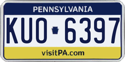 PA license plate KUO6397